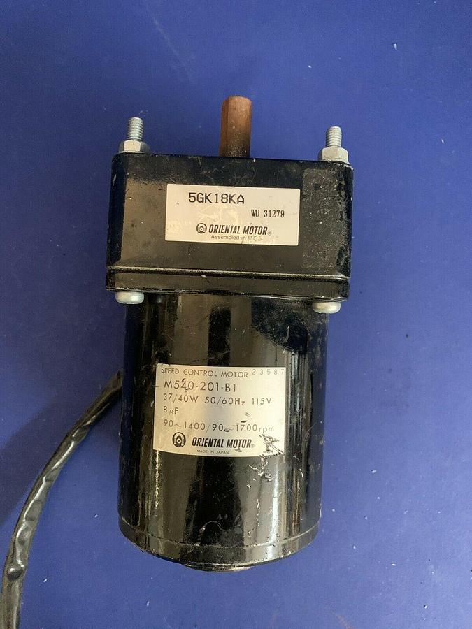Used Oriental Motor M540-201-B1 Speed Control Motor w/ 5GK18KA Gear Head, Used