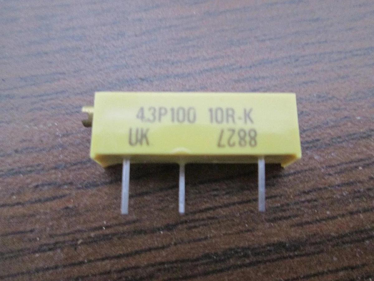 Spectrol, 43P100, 10 Ohm Trimmer, New, Lot of 100