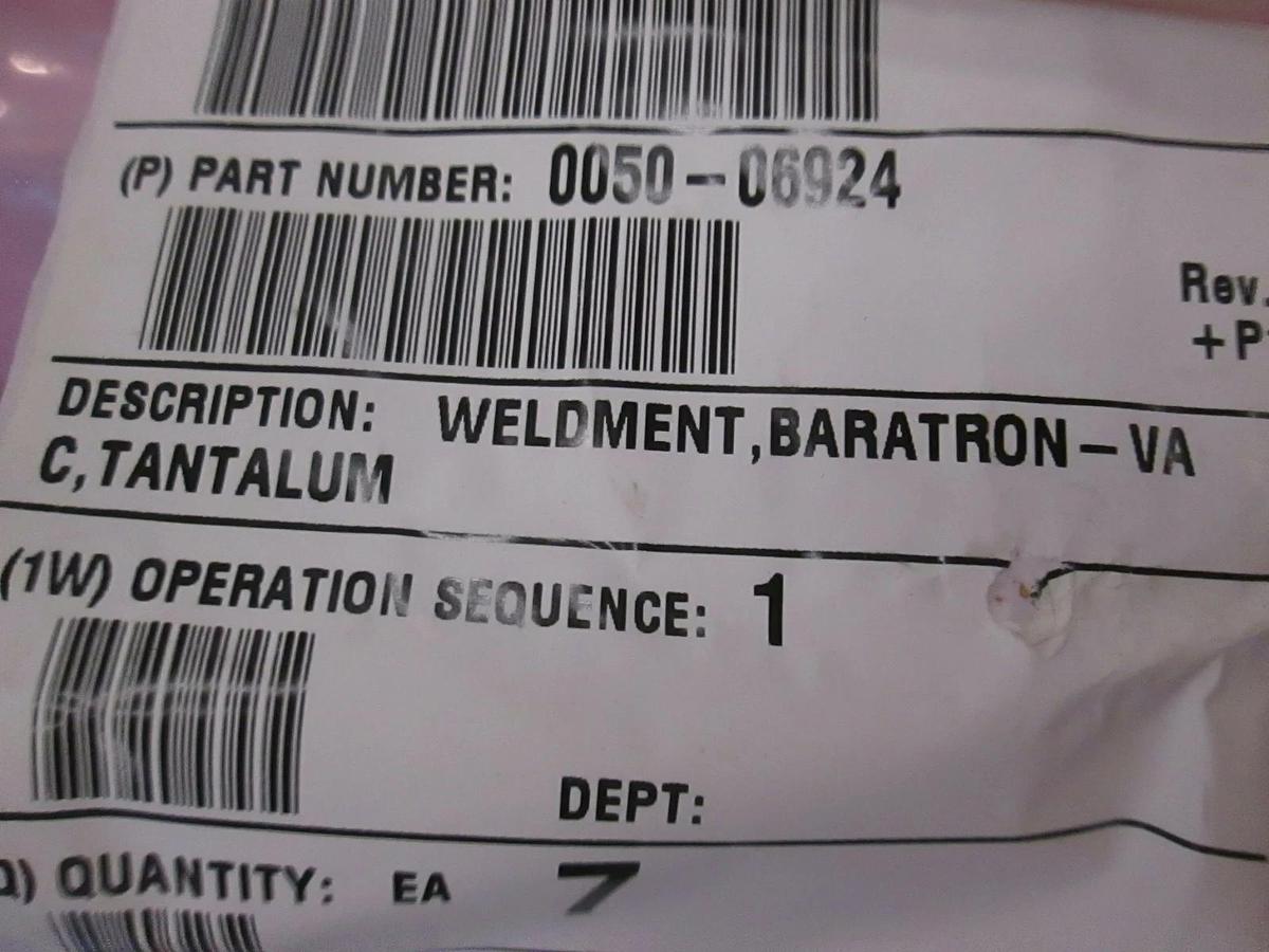 Used AMAT, Weldment, Baratron- VAC, Tantalum, 0050-06924, Used