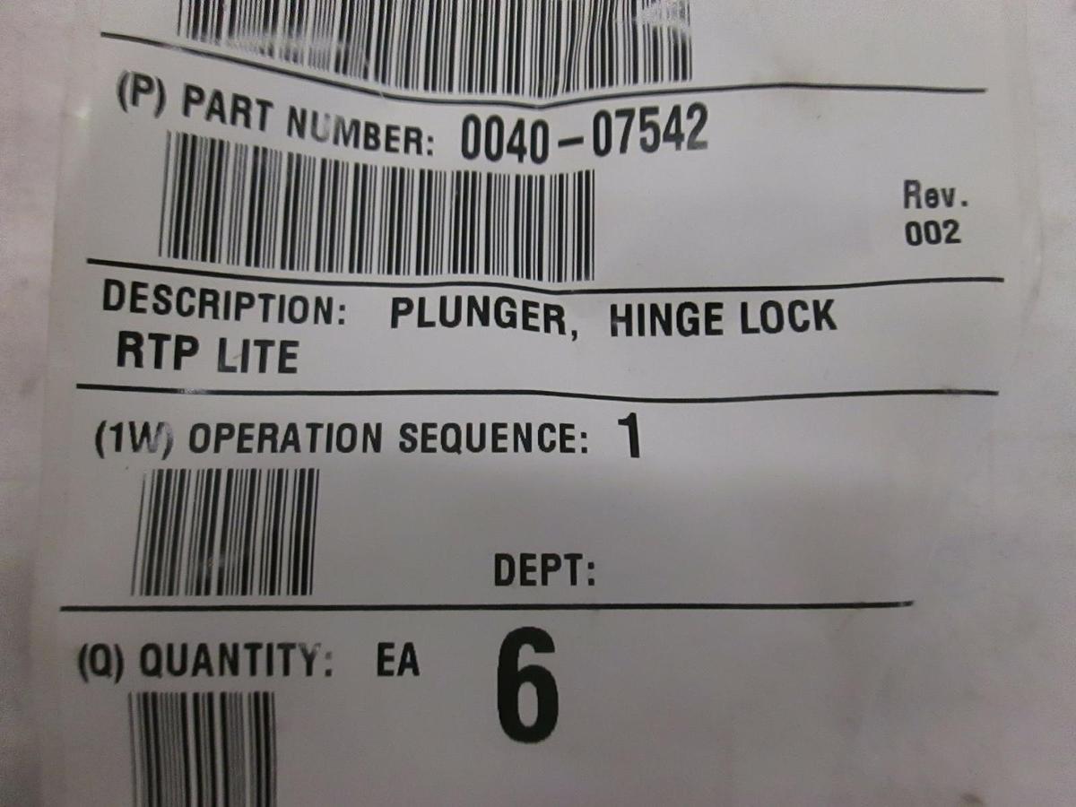 AMAT, Plunger, Hinge Lock RTP Lite, 0040-07542, New, Lot of 6