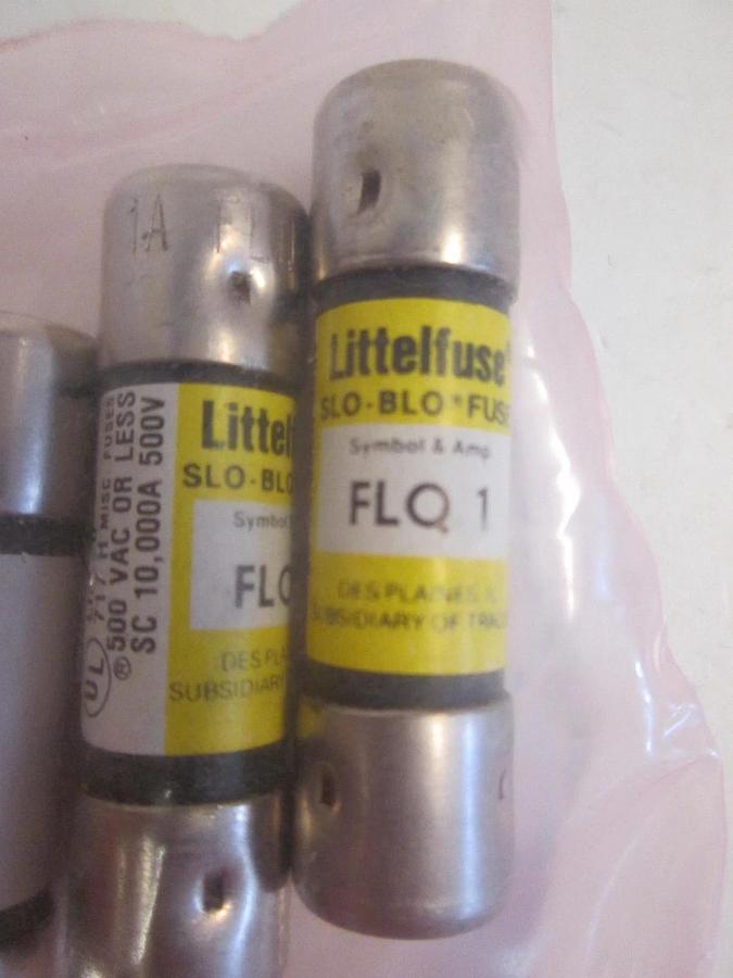 Littelfuse Slo-Blo Fuses, FLQ 1A, Lot of 3