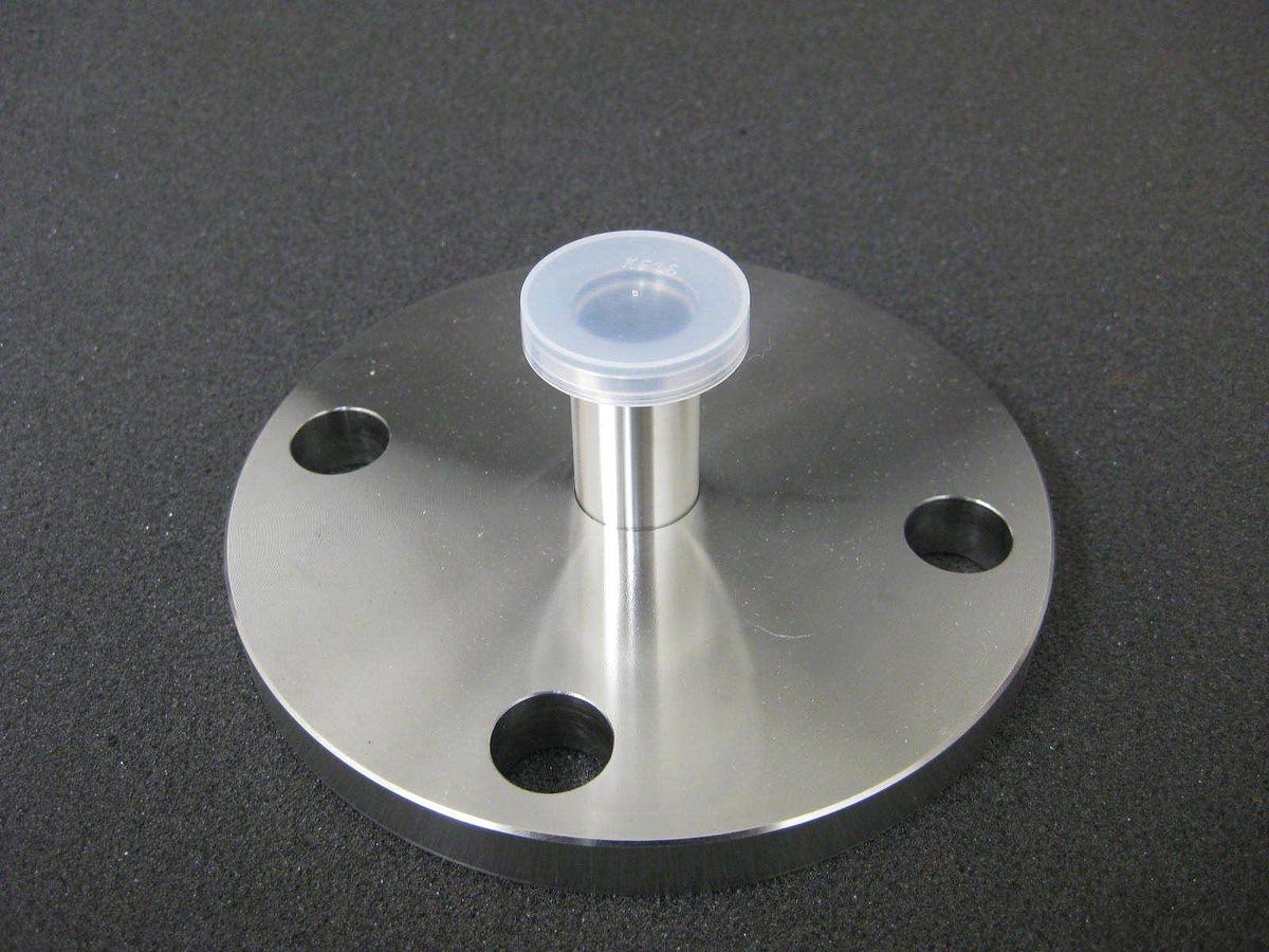 Used Stainless Steel Vacuum Fitting: 5" F Flange to NW16 Adapter