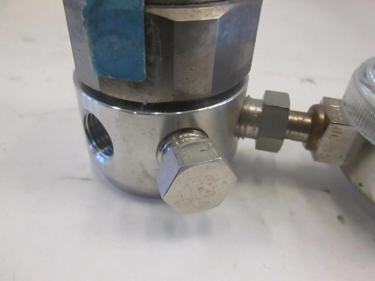 Used Tescom Stainless Steel Regulator, 64-246X w/ 30-0-60 PSI Gauge, Used