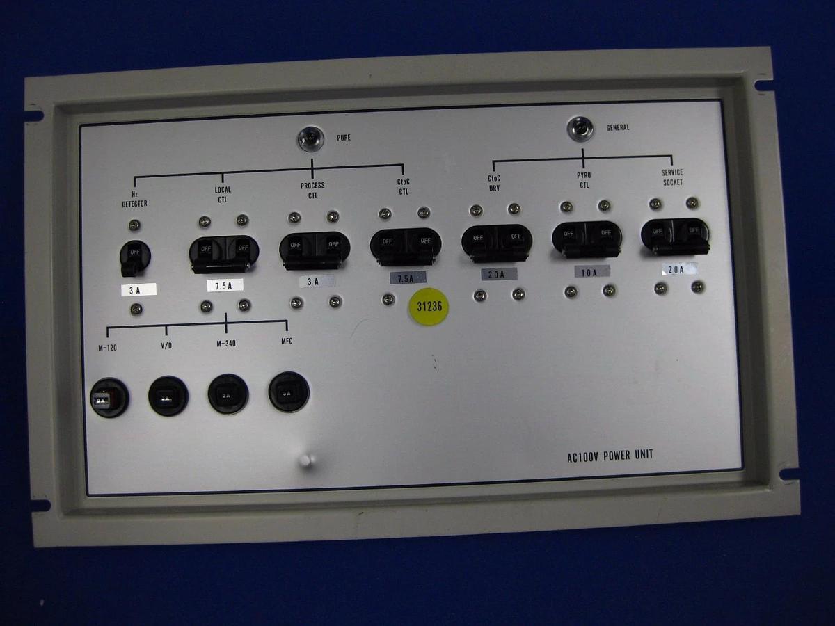 Used TEL (Tokyo Electron Ltd) AC100V Power Unit- Front Panel Only