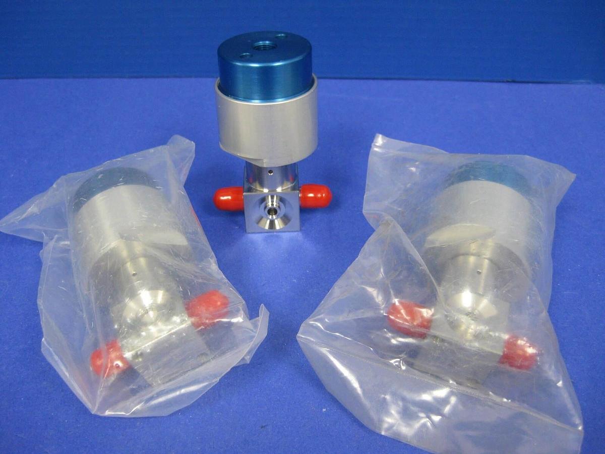 Parker Ewal SS Diaphragm Valve for Semi-Gas, 4 Ports, 1/4" Tube Stub, Lot of 3