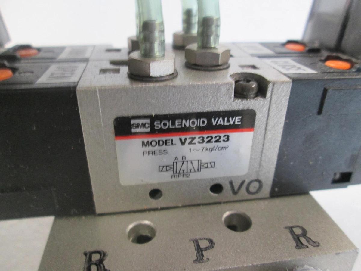 Used SMC, VZ3223, Solenoid Valve Block Assy, 2 Valves, Used