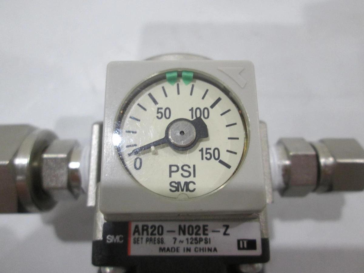 Used SMC, AR20-N02E-Z, Regulator Assy w/ Gauge, Used