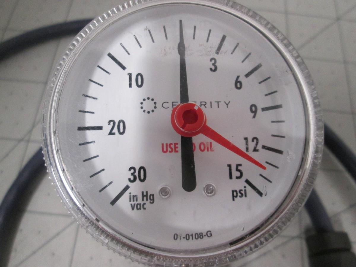 Used Celerity, 01-0108-G, 30-0-15 PSI, Bottom Mount w/ Cable, Used