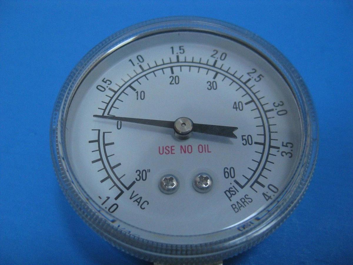 Used Pacific Scientific Gauge 30"-0-60 psi / -1-4 bar, 1/4" FVCR