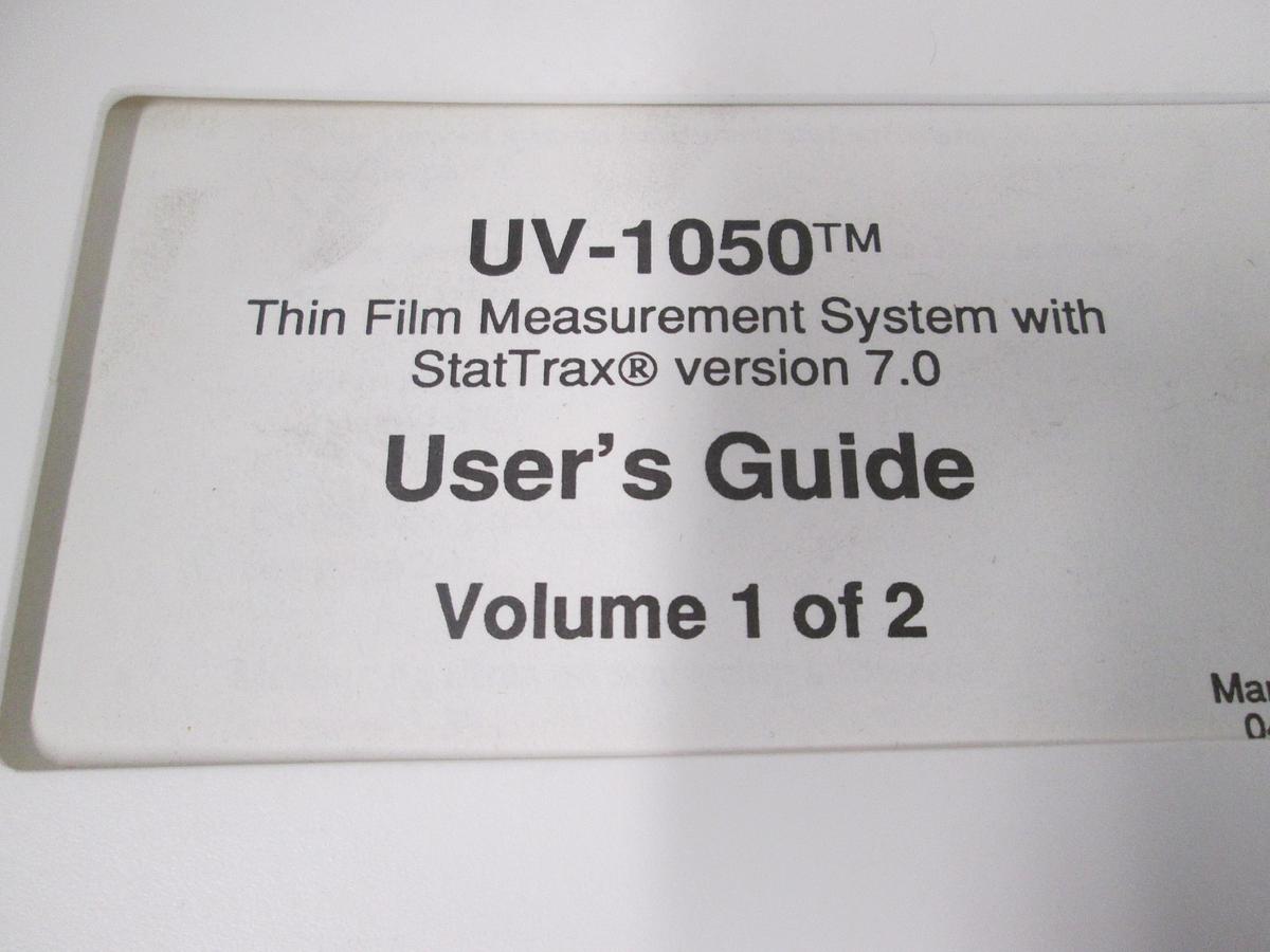 Used Tencor, Prometrix, UV-1050, Volume 1 User's Guide for StatTrax Version 7.0, Used