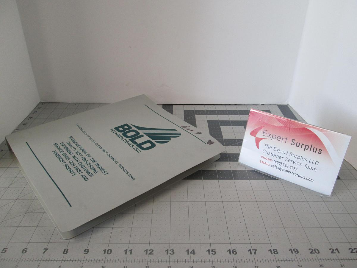 Used Bold Technologies, 1563, Automated Photo-Resist Strip Wet Process System, Instruction Manual, Used