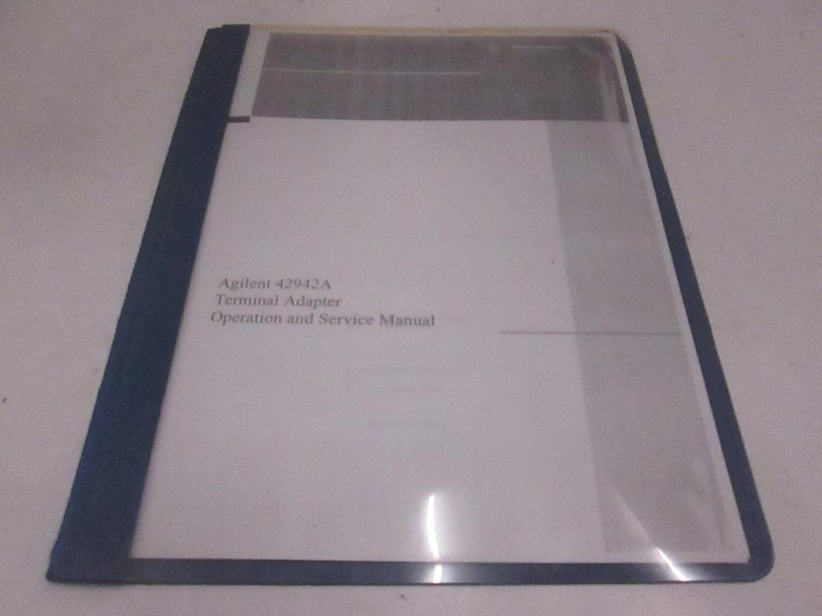Used Agilent 42942A Terminal Adapter Operation and Service Manual, Used
