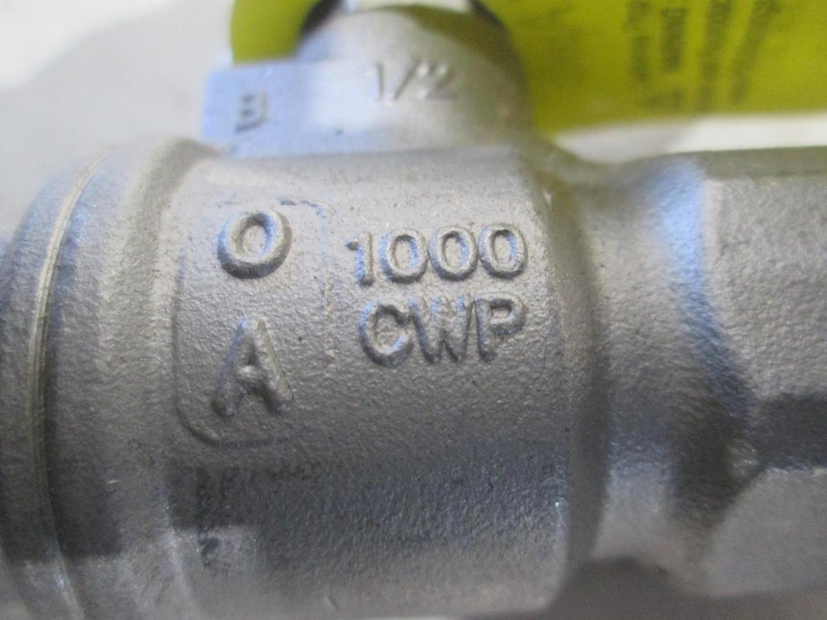 Apollo, 1/2" Gate Valve, 1000 CWP, CF8M, New