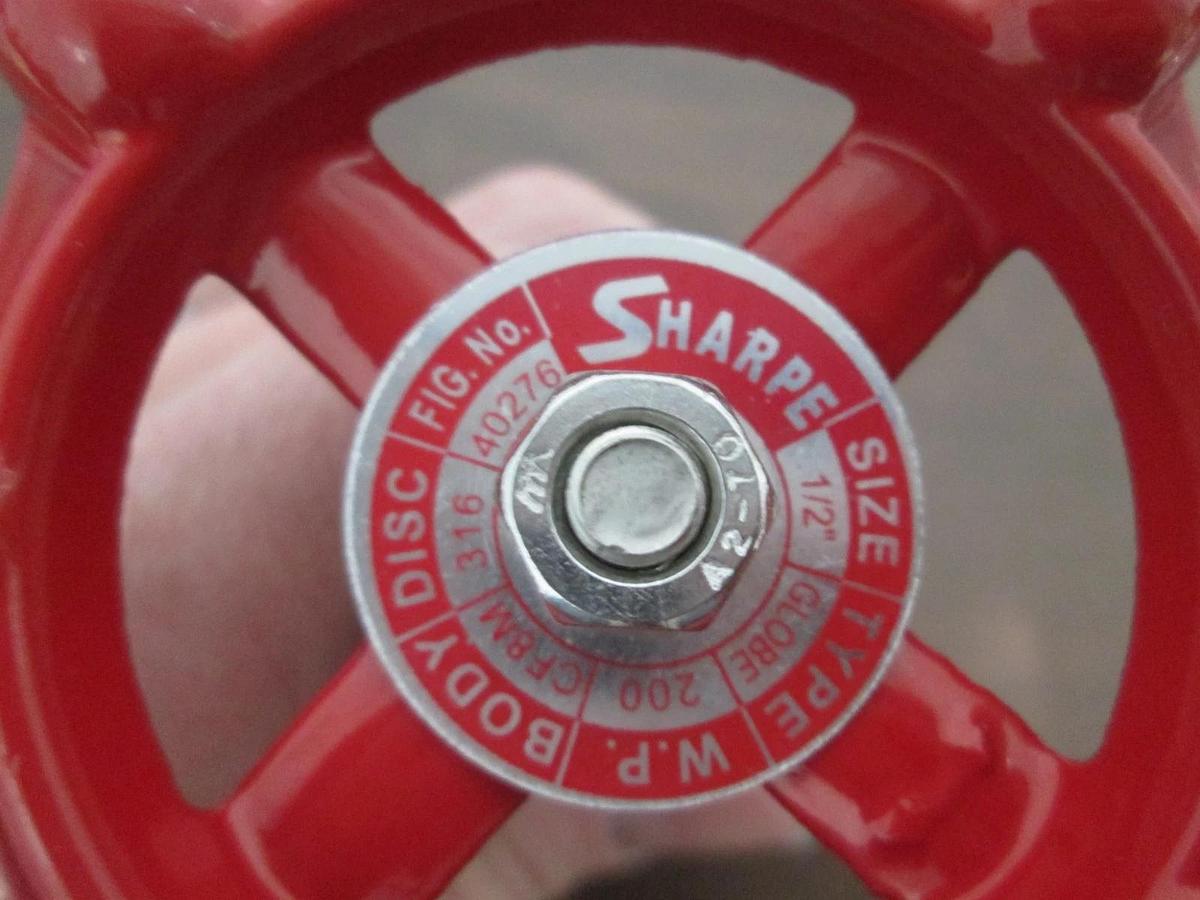 Used Sharpe, 40276, 200 CF8M, 1/2" Red Manual, Globe Valve, Used