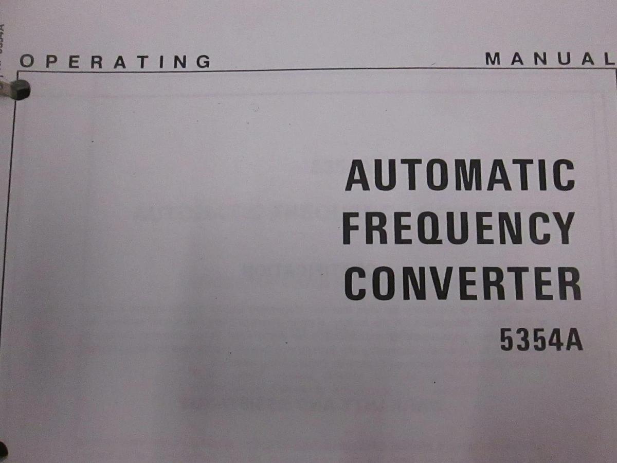 Used HP Model 5354A Automatic Frequency Converter Operating Manual, Used