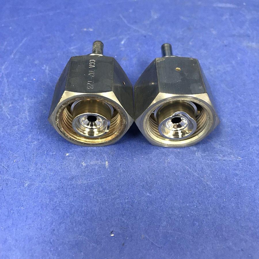 Used Ewal CGA 720 Pigtail Connection w/ CGA 712-728 Nut, Lot of 2 Used