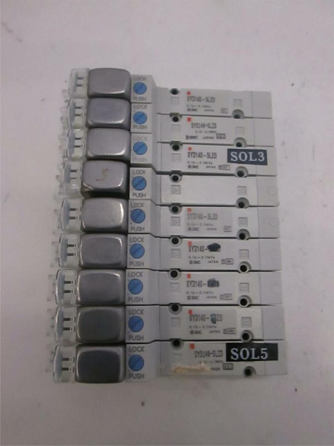 Used SMC, Solenoid Valve, SY3140-5LZD, Used, Lot of 9
