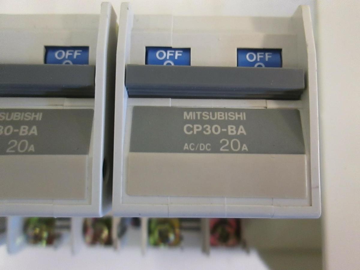Used Mitsubishi Circuit Protector CP30-BA, 20A, 250VAC/125VDC, 2 Pole, Used, Lot of 8