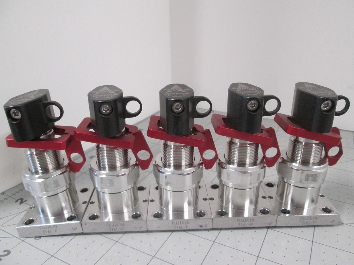 Used Fujikin, AN9N4000, 316L-P, Diaphragm Manual Valve, Used, Lot of 5