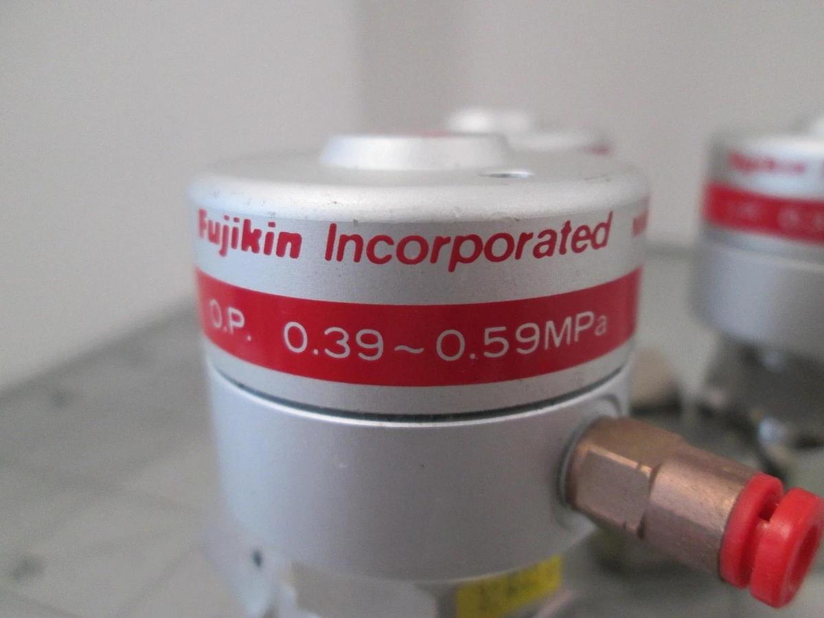 Used Fujikin, Diaphragm Valve, O.P 0.39-0.59MP, N.C., Used, Lot of 4