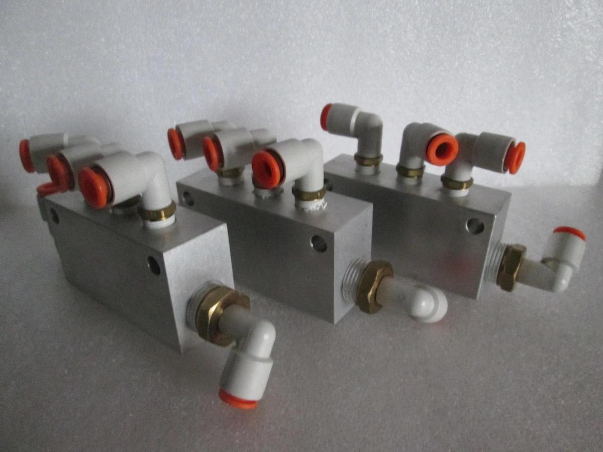 Used SMC, 5 Valve Assy Block Assy, Used, Lot of 3