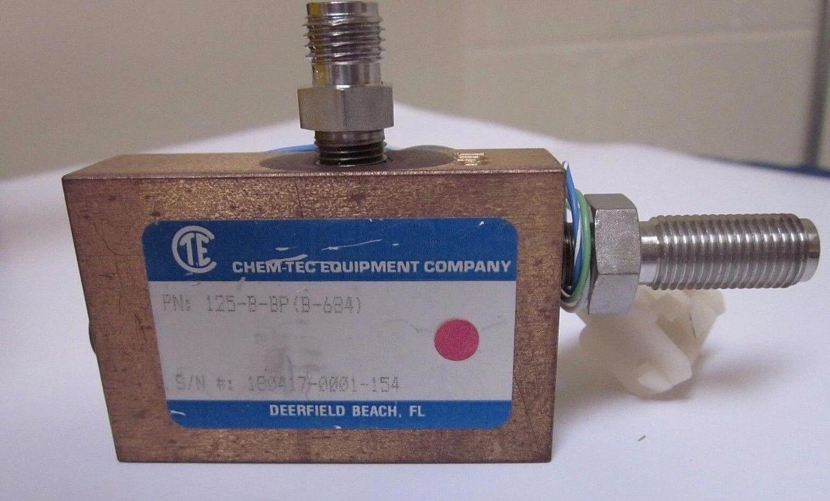 Used Chem-Tec CTE 125-B-BP (B-634) Brass Bypass Adjustable Flow Monitor