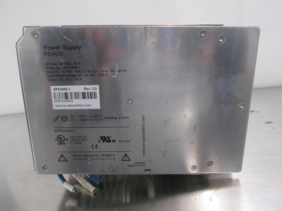 Used B&R, PS3400, Power Supply, 24VDC, 40A, Used