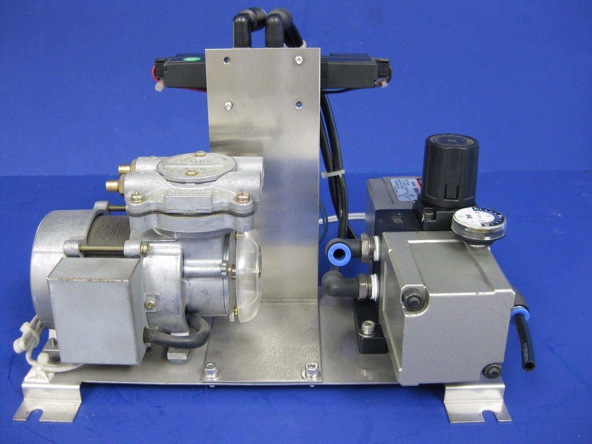 Used Ulvac DAL-5S Diaphragm Vacuum Pump Assembly with SMC 10-VZ3243 and VBA1110, Used