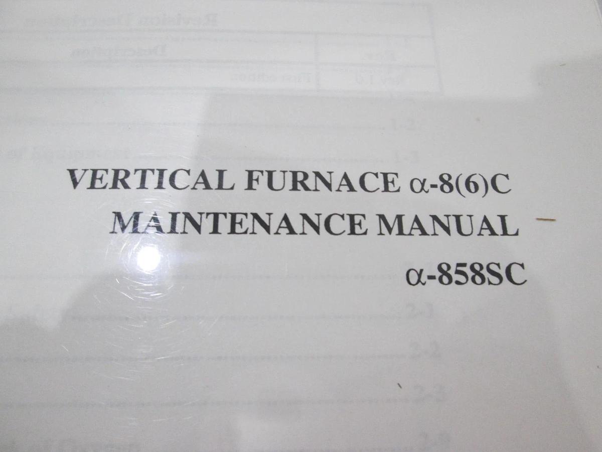 Used TEL Tokyo, a-858SC, Vertical Furnace Maintenance Manual, Used