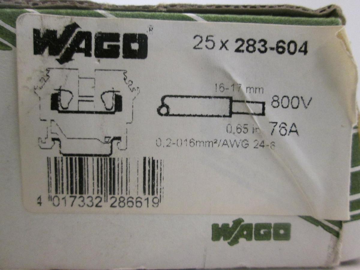 Wago, 283-604, Screwless Damping System, New, PKG is Lot of 25
