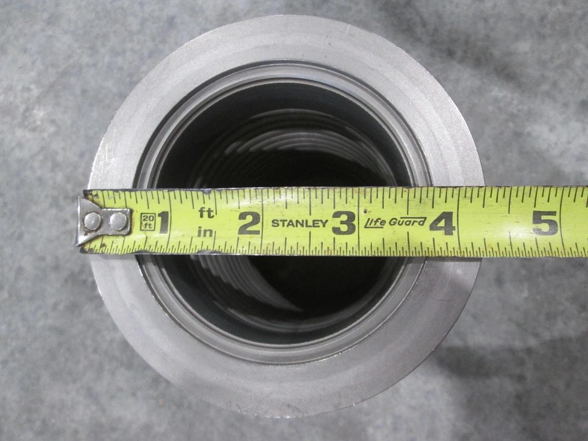 Used Stainless Steel Formed Bellows Vacuum Pipe/Hose, 7"L, 107MM Flange, Used