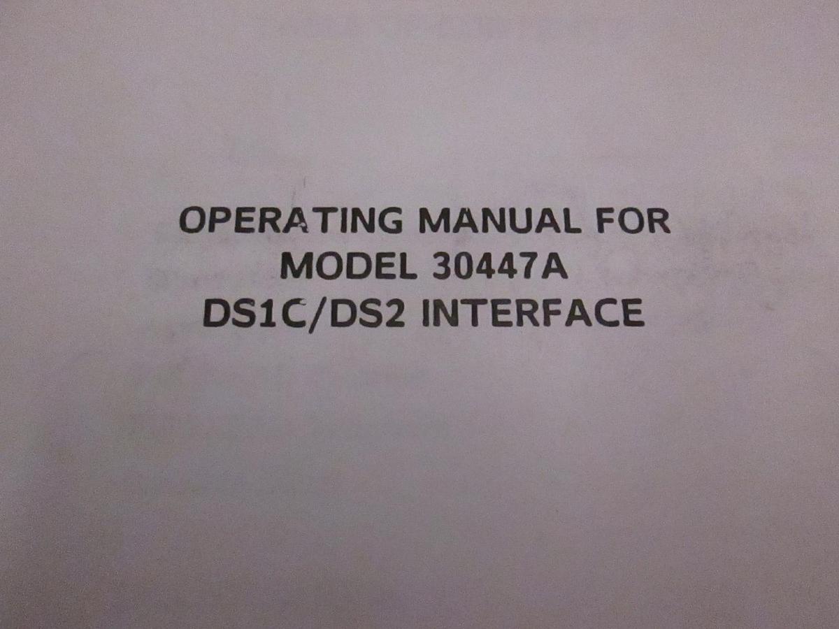 Used TTC DS1C/DS2 Interface Model 30447A, Operating Manual, Used
