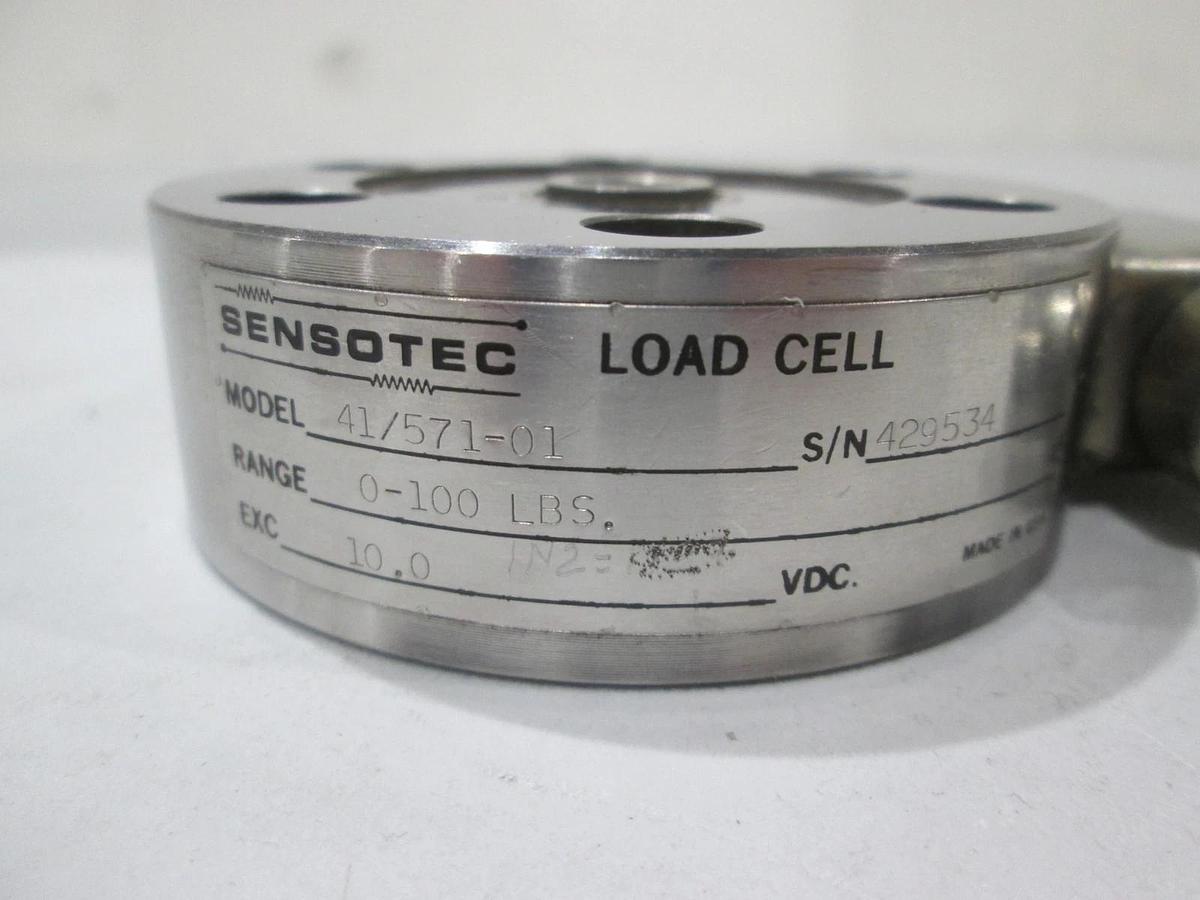 Used Sensotec, 41/571-01, Load Cell, 0-100lbs, 10.0EXC, Used