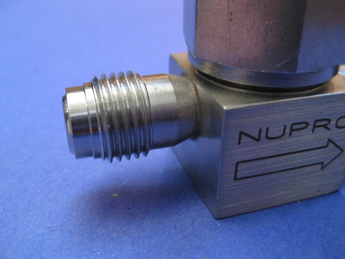 Used Nupro SS-4BK-1C-337 Bellows Sealed Valve, 1/4" MVCR x 1/4" FVCR, NC, Used