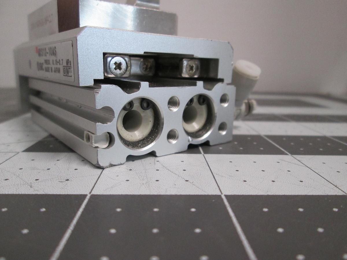 Used SMC MXS12-10AS Precision Air Slide Table 12mm Bore 10mm Stroke