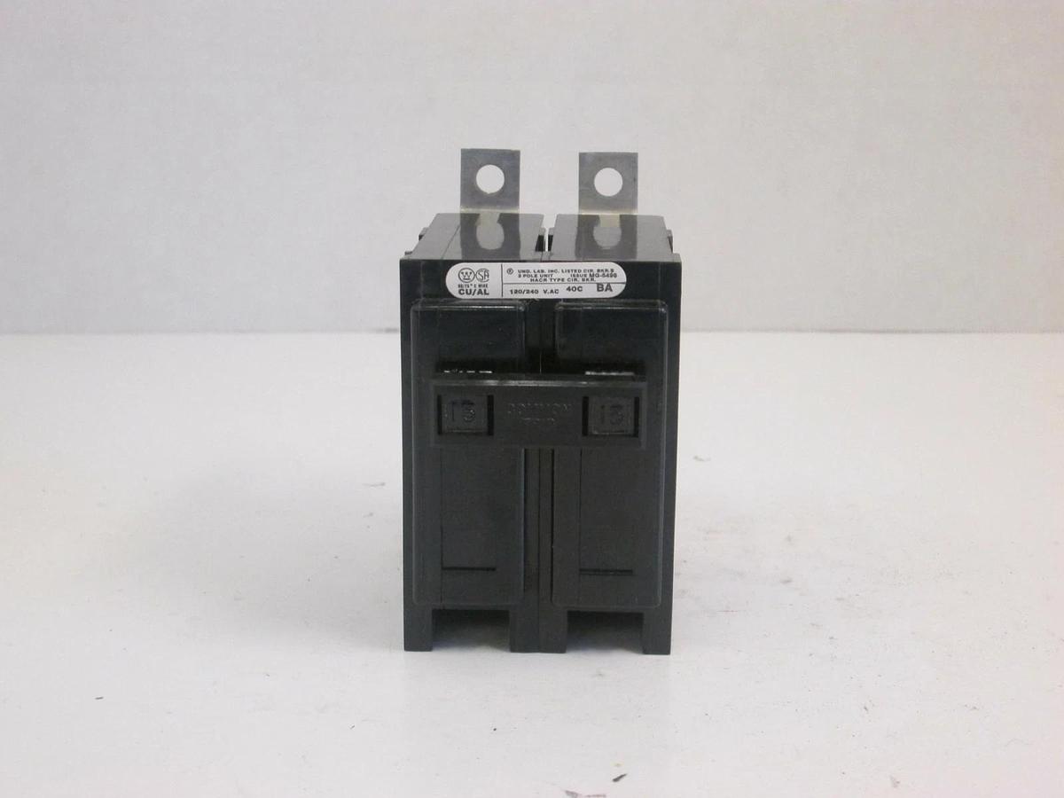 Used Westinghouse Circuit Breaker, 120/240 VAC, 2 Pole, 15A