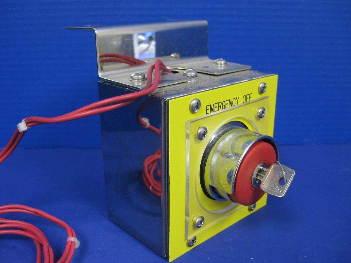 Used TEL Tokyo Electron Emergency Off Button with Key Lock, Used