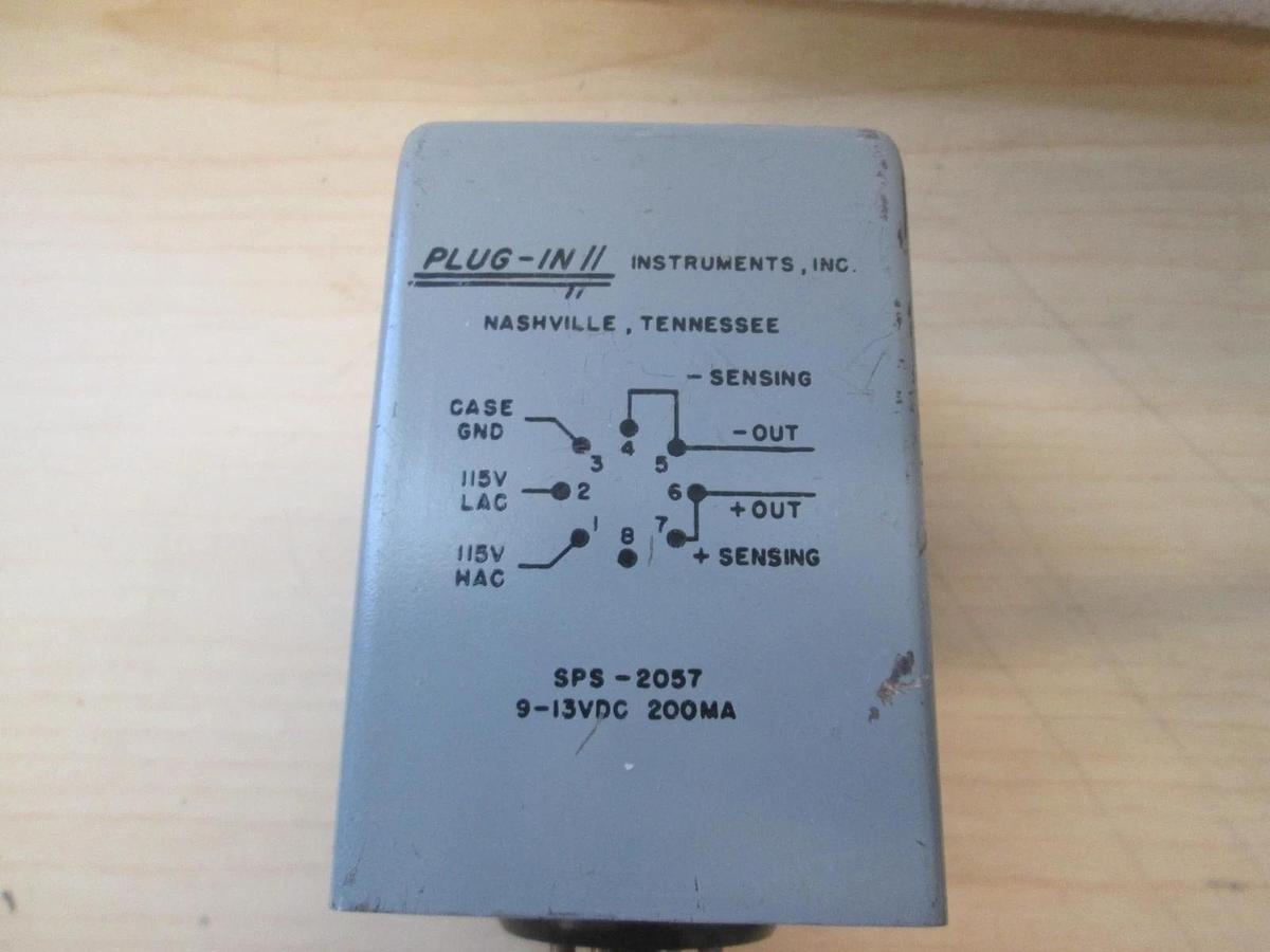 Used Plug In Instruments Inc., SPS-2057, 9-13VDC 200MA, Time Delay Relay, Used