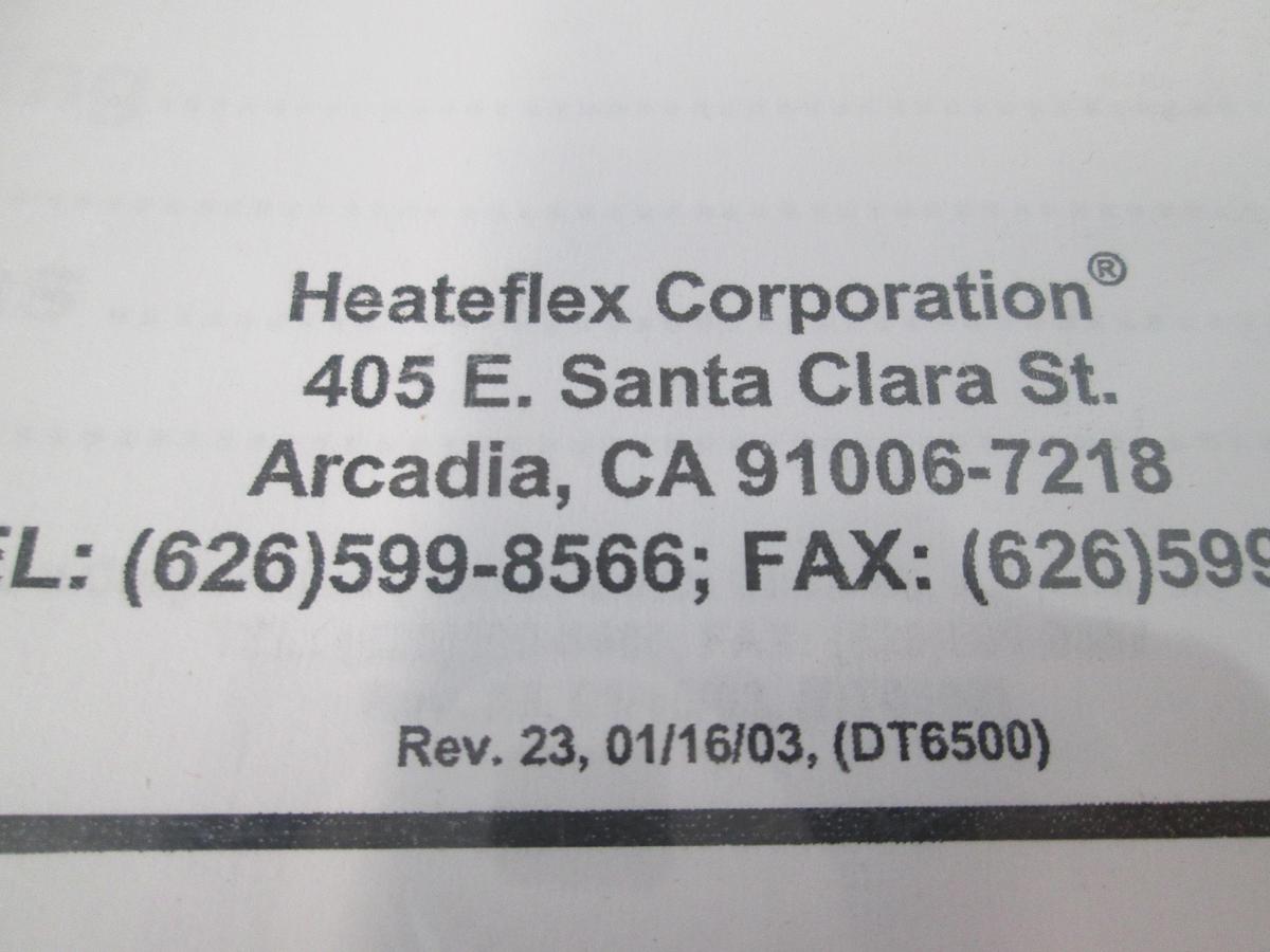 Used Heateflex Corp., DT6500 Controller, Aquarius Deionized Water Heating System Manual, Used