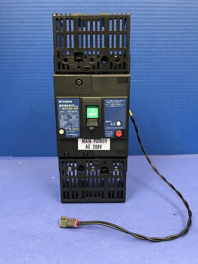 Used Mitsubishi Circuit Breaker NV100-SP 3 Pole, 60A, 100/200/415 VAC, Used