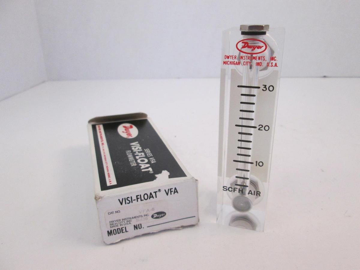Dwyer VFA-6, Visi-Float Flowmeter, 0-30 SCFH Air, New