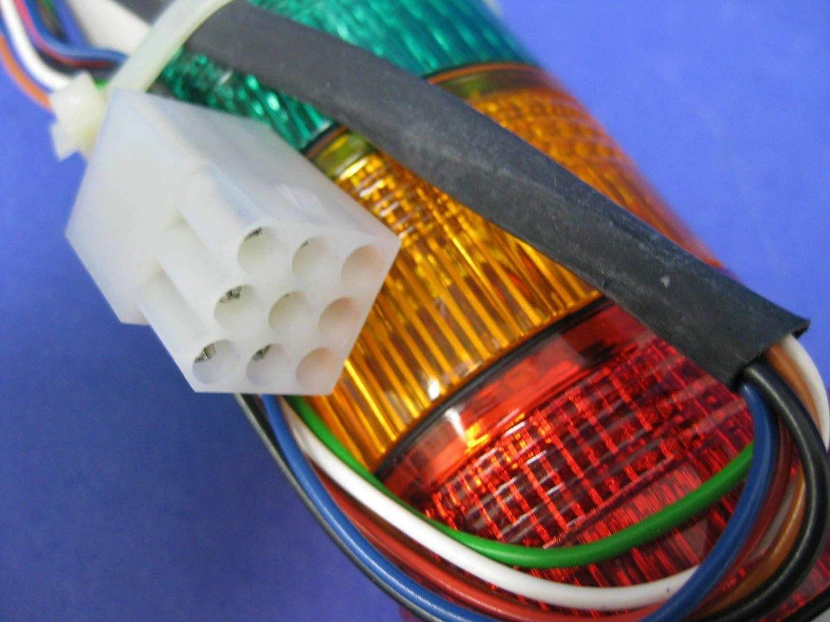 Used Patlite LE-P 3 Tier Signal Tower Light, Red, Amber, Green, 24V AC/DC, Used