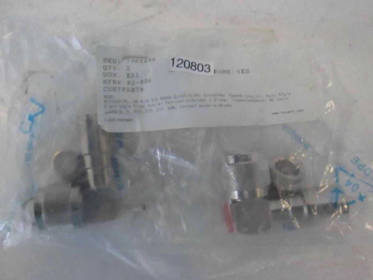 Newark, RF/Coaxial, HN Plug R/A 500 MM Clamp/SLDR, 73K1490, New Lot of 2
