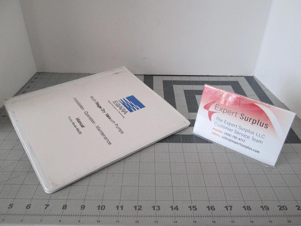 Used Ebara, Multi Stage Vacuum Pump Installation, Operation Maintenance Manual, 40x20