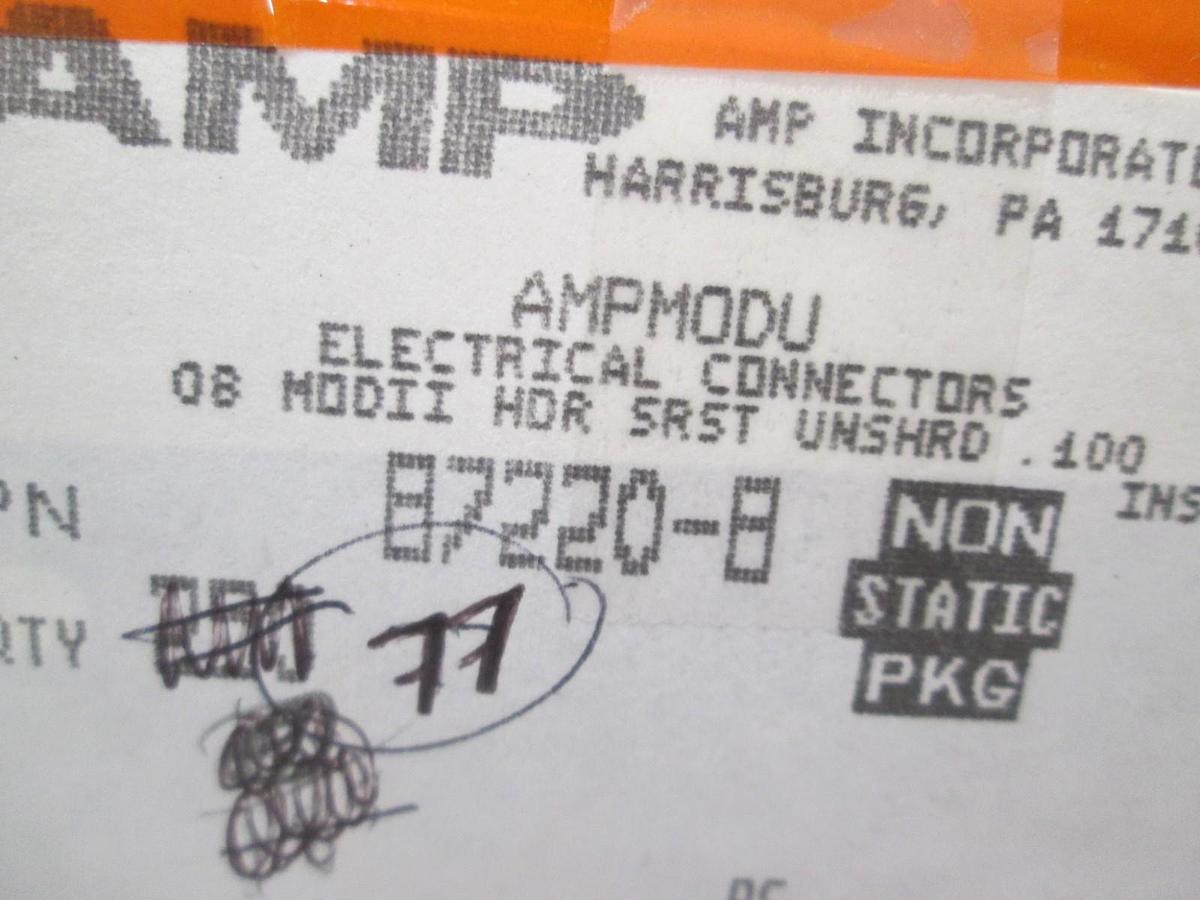 AMP, 87220-8, Connector Header, 8 POS, Single Row, Gold Contacts, New, Lot of 77