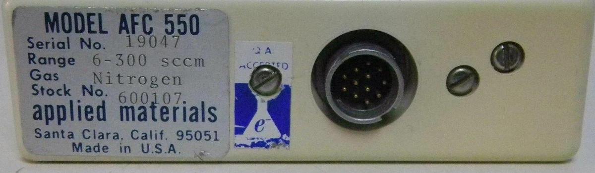 Used Applied Materials MFC AFC-550, Range- 6-300sccm, Gas- Nitrogen, Used Epitaxy