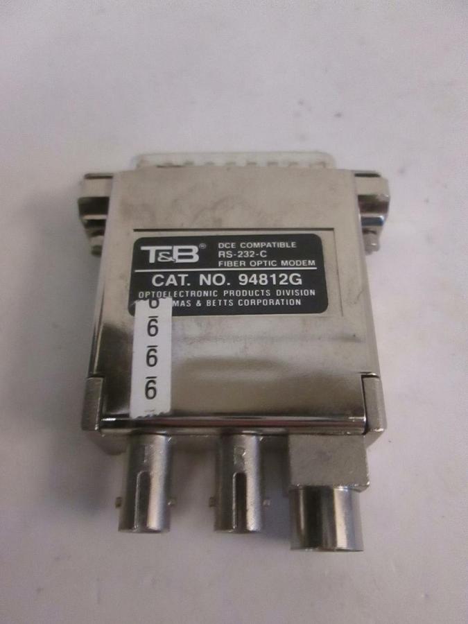 Used T&B DCE Compatible Female RS-232-C Fiber Optic Modem, New
