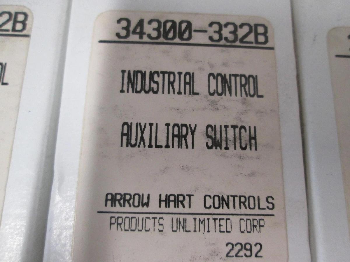 Arrow Hart, 34300-332B, Industrial Control Auxiliary Switch, New, Lot of 4