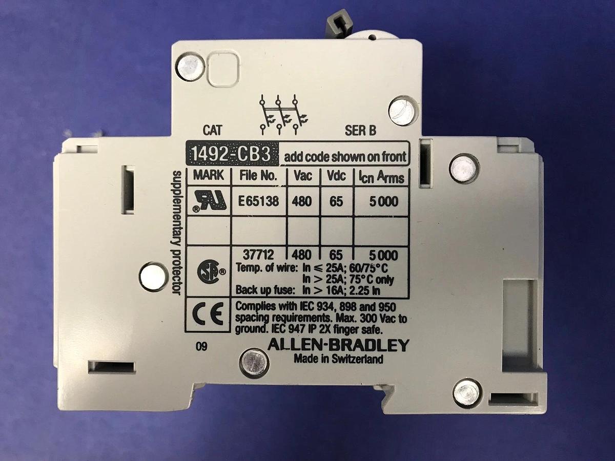 Used Allen-Bradley 1492-ACB H500 Circuit Breaker 4-Pole, 50A, Lot of 2