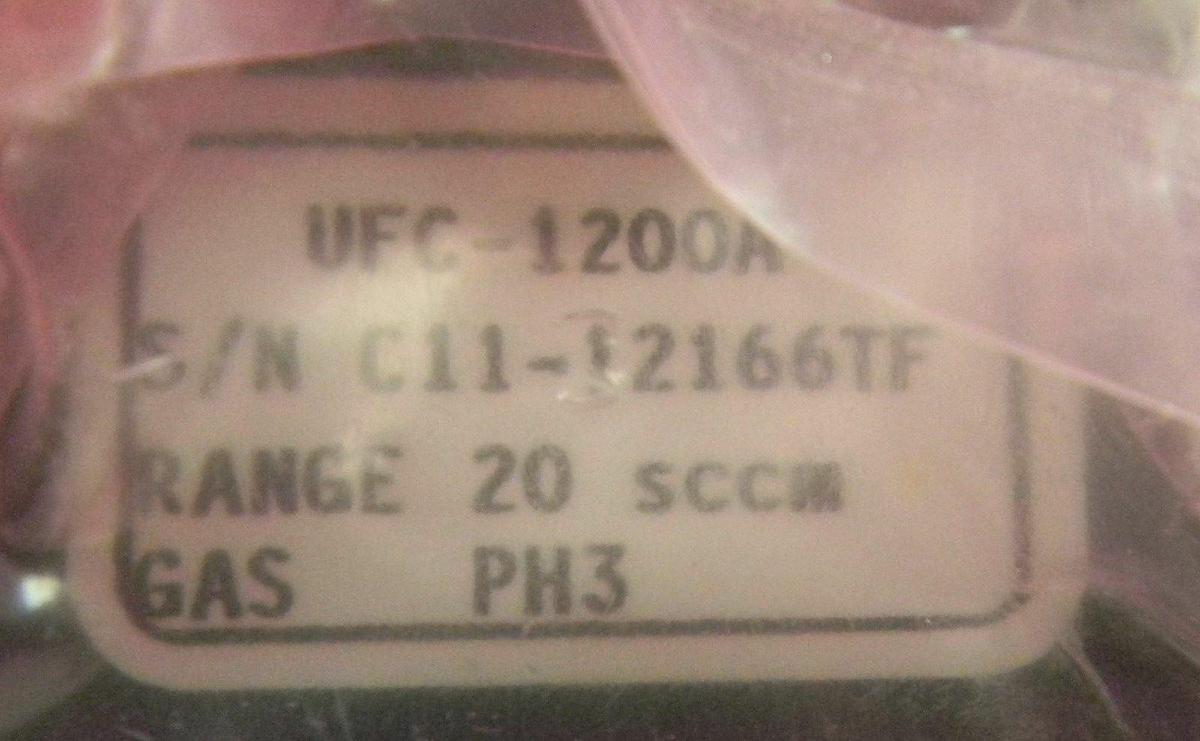 Used Unit UFC-1200A, Mass Flow Controller, Gas- PH3, Range- 20 SCCM, 1/4" M I/O